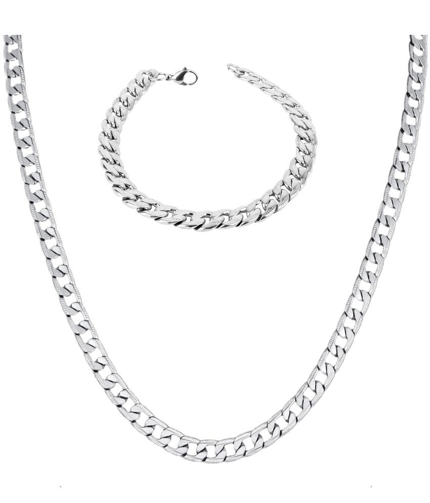     			FASHION FRILL - Silver Plated Chain ( Pack of 2 )