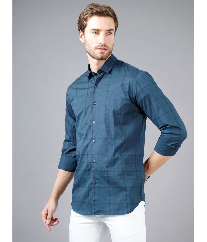     			Paul Street - Navy Blue Cotton Slim Fit Men's Casual Shirt ( Pack of 1 )