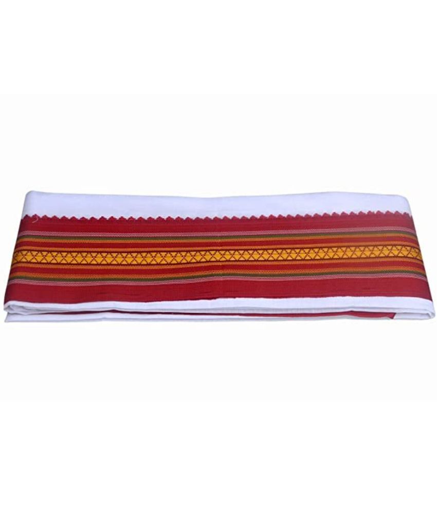     			Akhil - Cotton Red Self Design Bath Towel ( Pack of 1 )