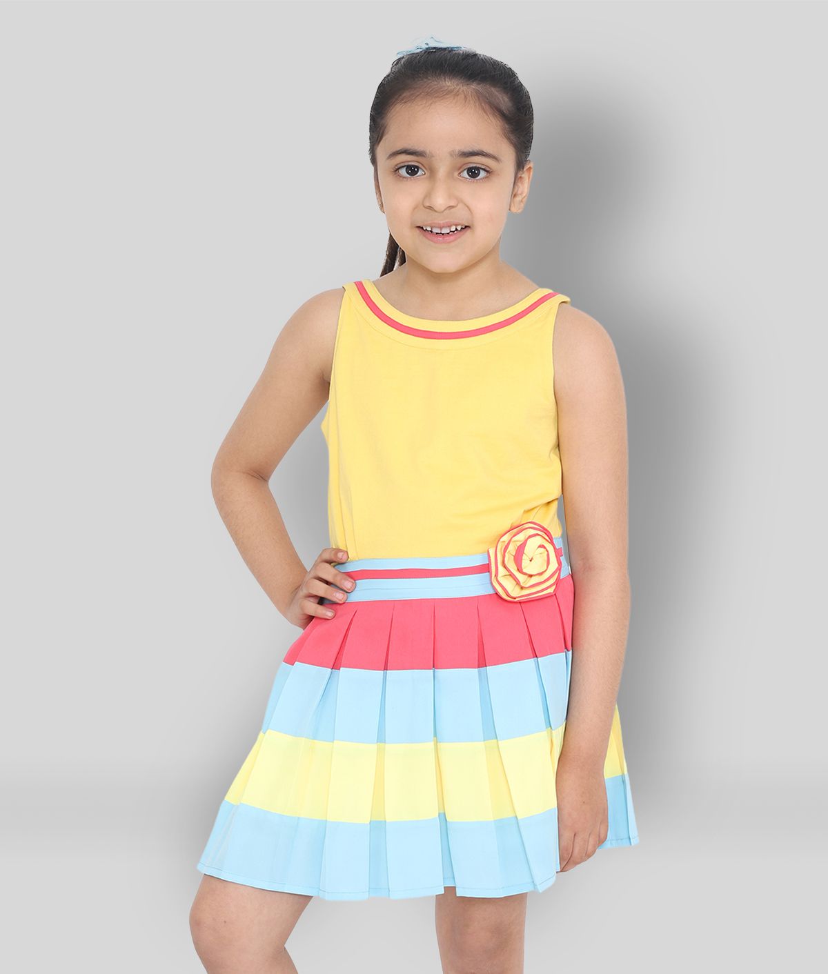     			Naughty Ninos - Yellow Polyester Girl's A-line Dress ( Pack of 1 )