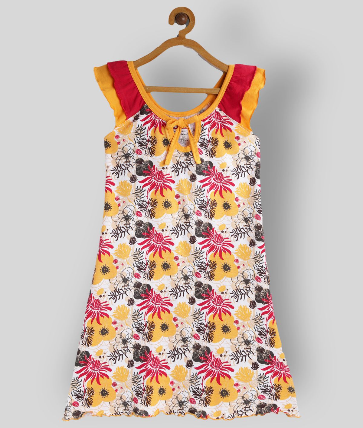     			Sinimini - Yellow Cotton Girl's A-line Dress ( Pack of 1 )