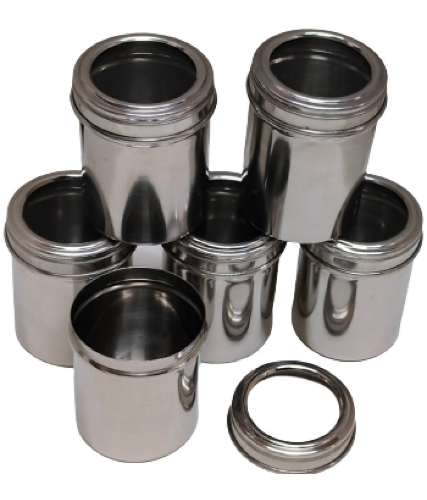     			Dynore - Silver Steel Utility Container ( Pack of 6 )