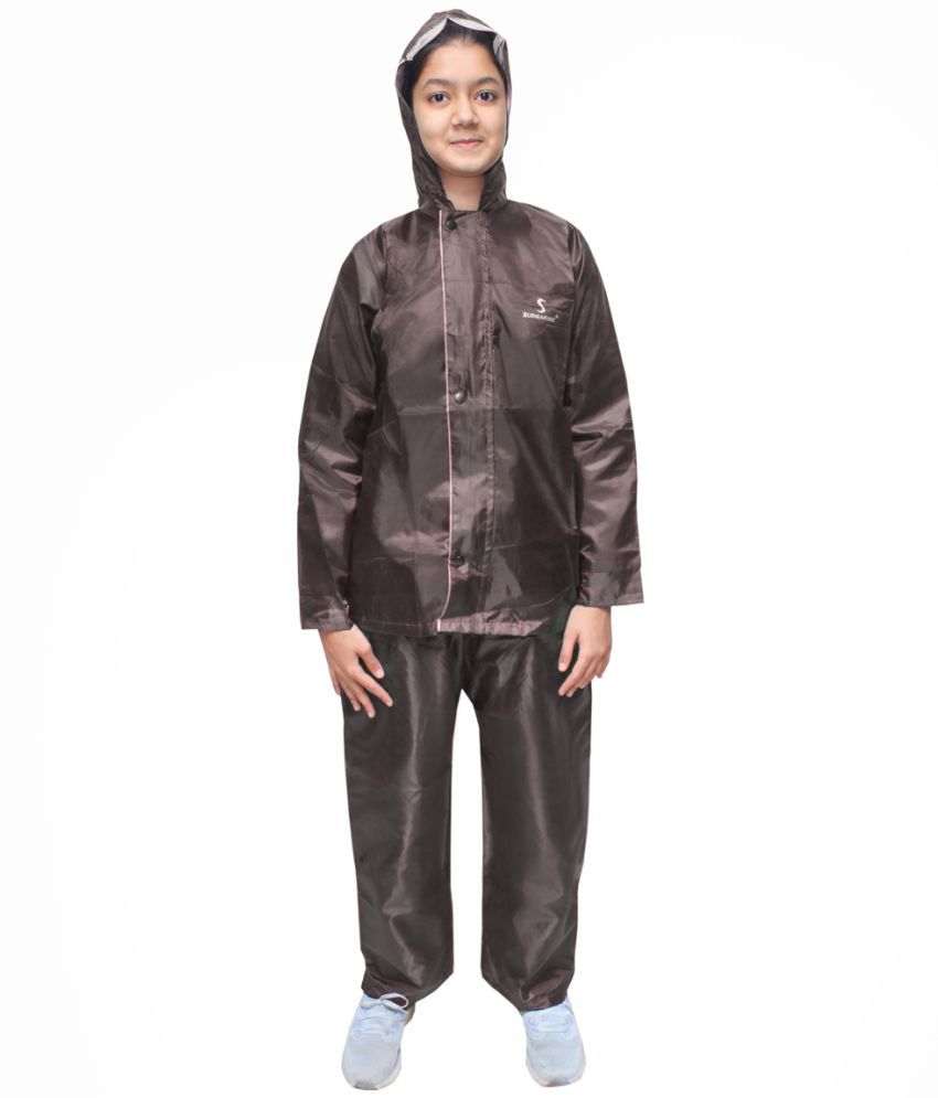     			Goodluck Polyester Raincoat Set - Brown