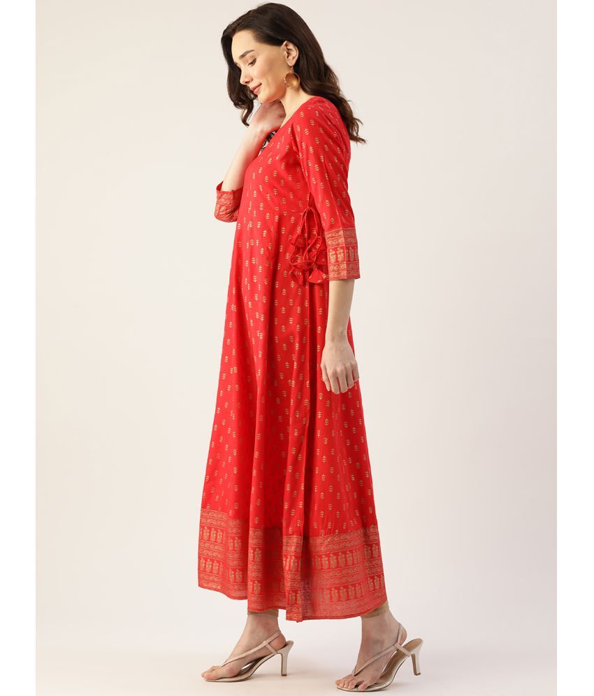     			HISHAM - Red Rayon Women's Flared Kurti ( Pack of 1 )