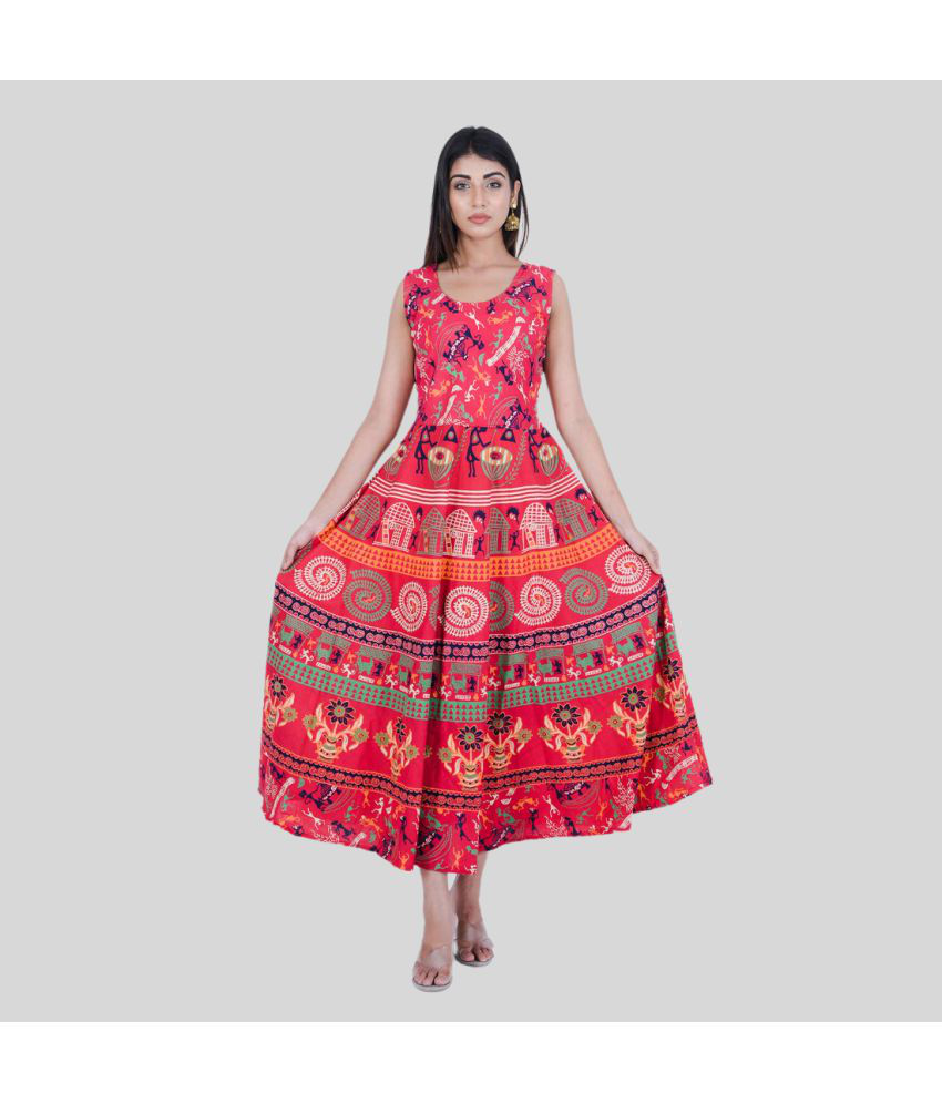     			Rangun - Red Cotton Women's A- line Dress ( Pack of 1 )
