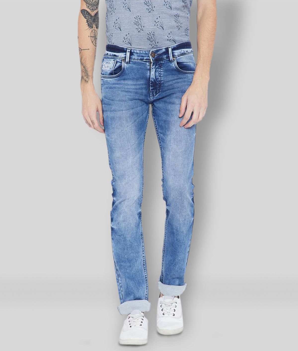     			Duke - Blue Cotton Blend Slim Fit Men's Jeans ( Pack of 1 )