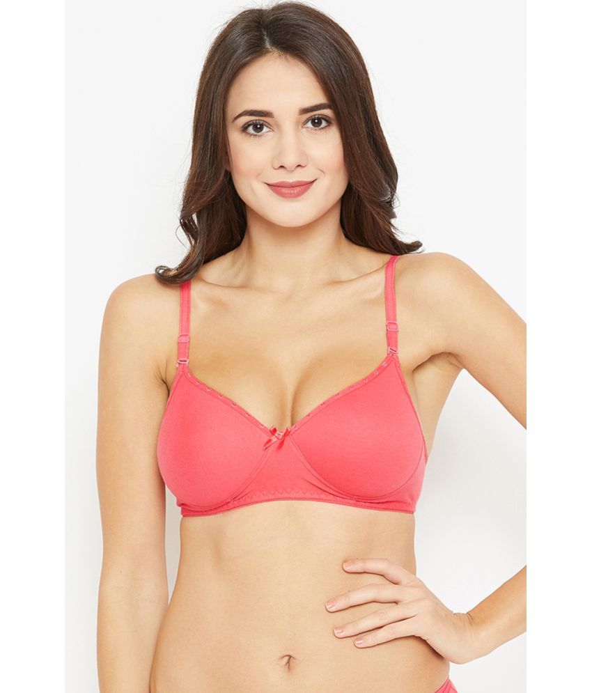     			N-Gal Cotton Blend Heavily Padded Women's T-Shirt Bra ( Coral )