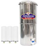 APEIRON STAINLESS STEEL WATER FILTER WITH 3 NEW CANDLE 24 litres Gravity Water Purifier