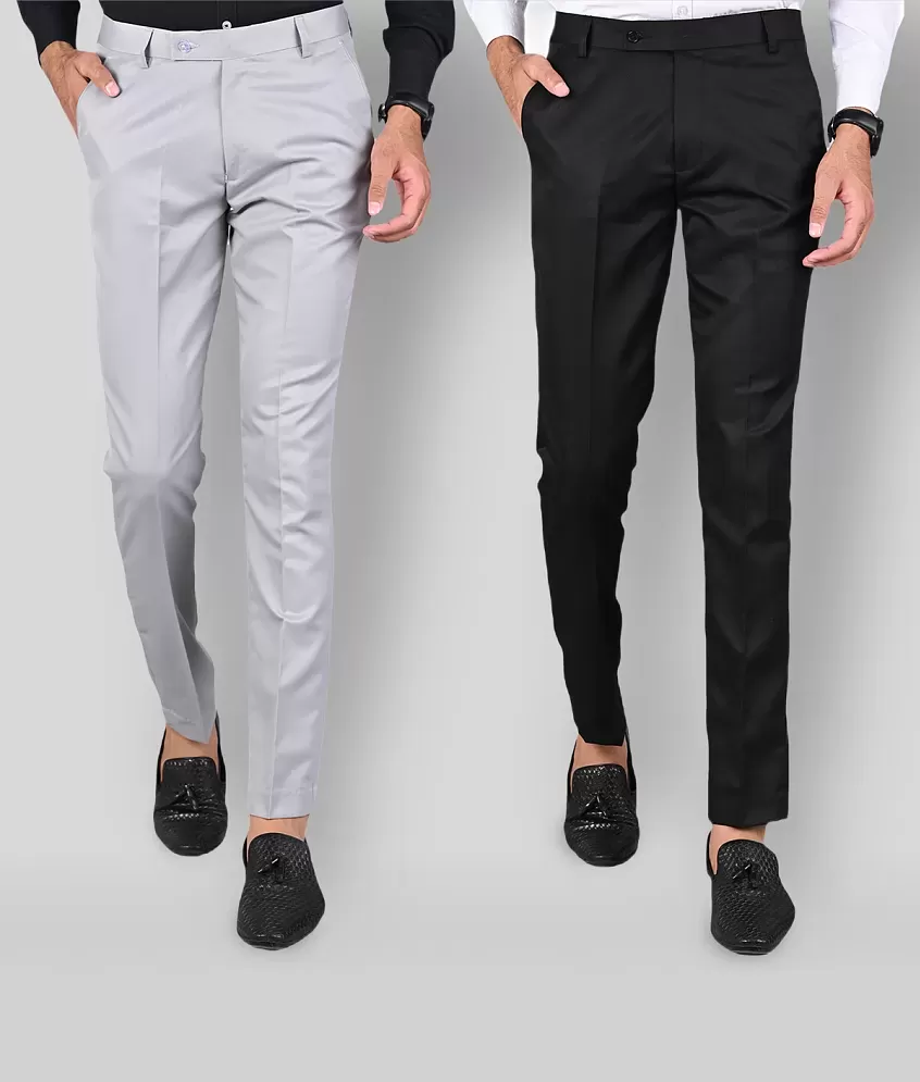 Buy EXCLUSIVE LINES FROM BRANDS Black Womens 2 Pocket Slub Formal Trousers  | Shoppers Stop