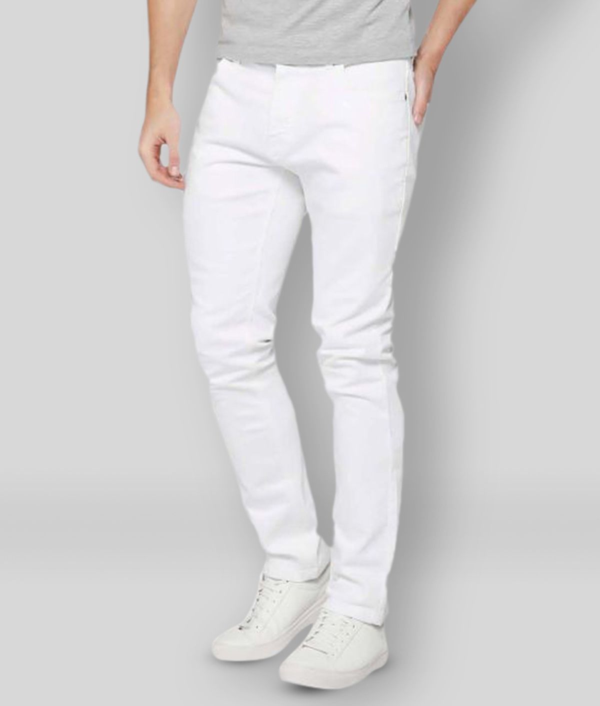     			Calcium - White Cotton Blend Skinny Fit Men's Jeans ( Pack of 1 )