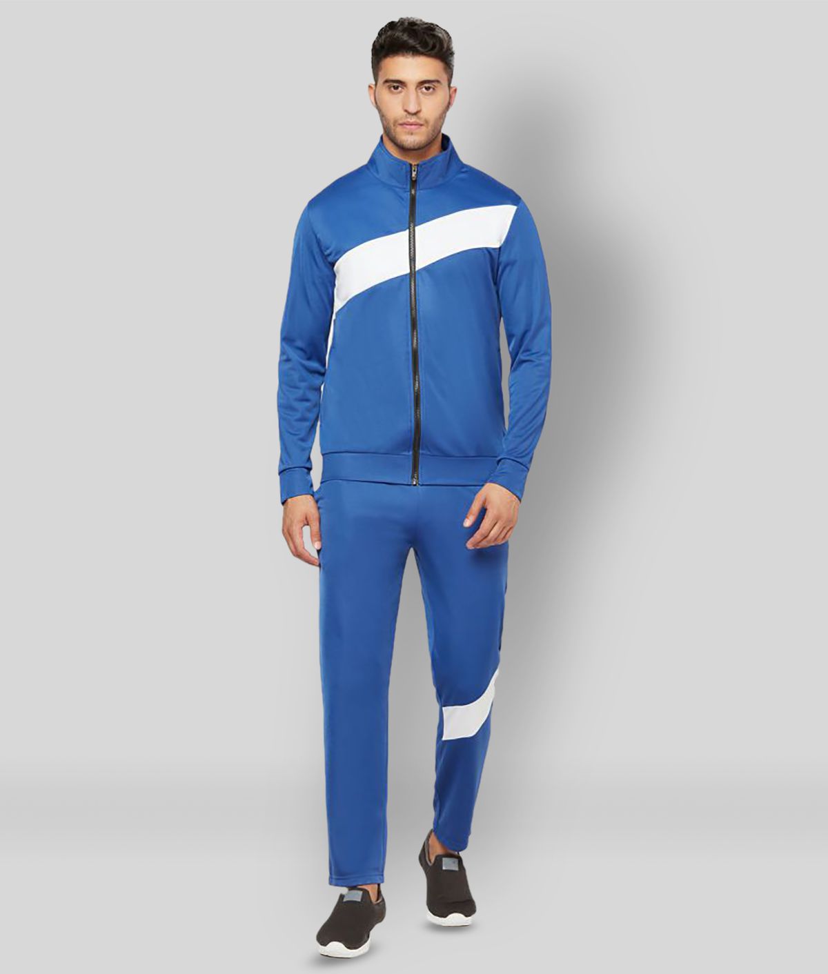     			Glito - Blue Polyester Regular Fit Colorblock Men's Sports Tracksuit ( Pack of 1 )