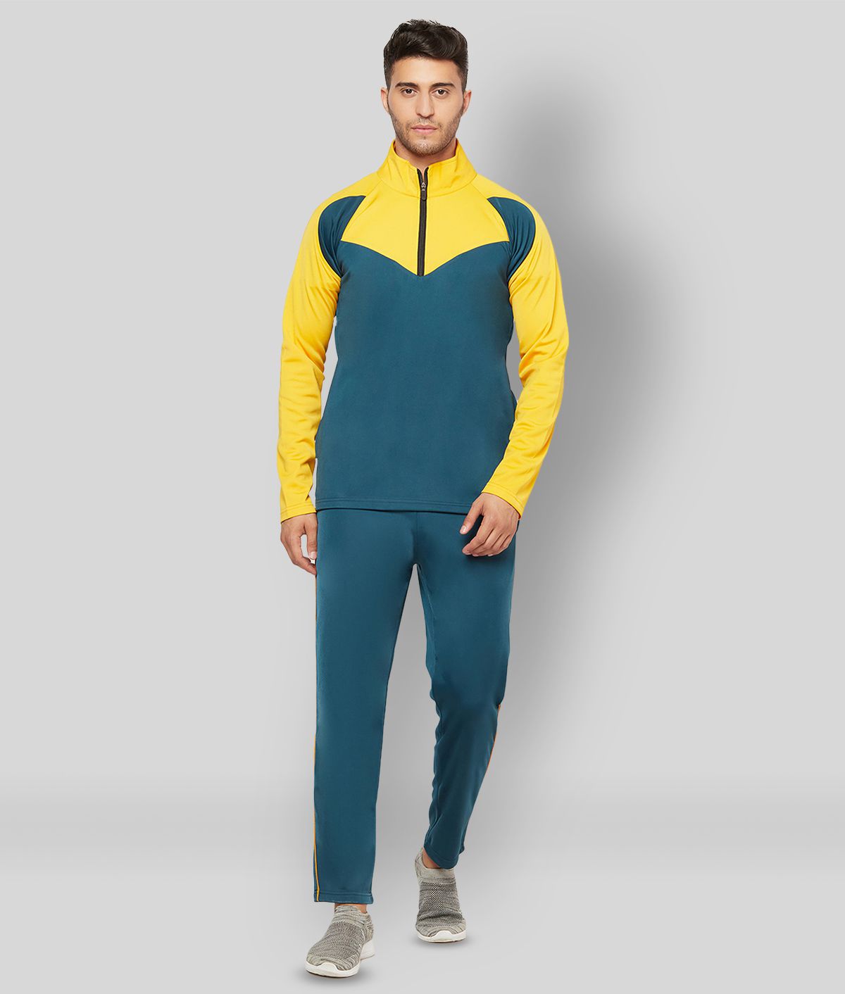     			Glito - Teal Polyester Regular Fit Colorblock Men's Sports Tracksuit ( Pack of 1 )
