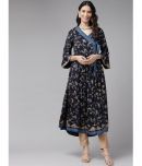 Yash Gallery - Blue Rayon Women's A-line Kurti ( Pack of 1 )