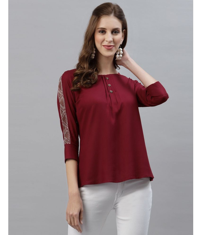     			Selvia - Maroon Rayon Women's Regular Top ( Pack of 1 )