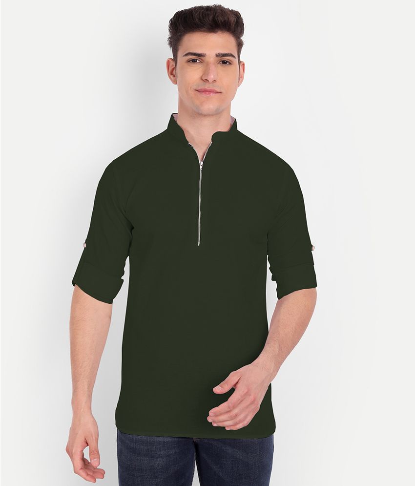    			UNI VIBE - Green Cotton Slim Fit Men's Casual Shirt ( Pack of 1 )
