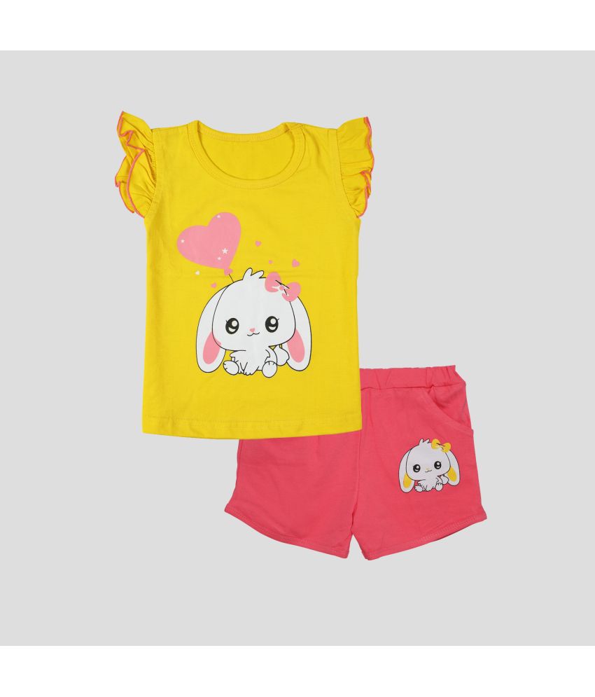     			CATCUB - Yellow Cotton Top & Shorts For Baby Girl ( Pack of 1 )