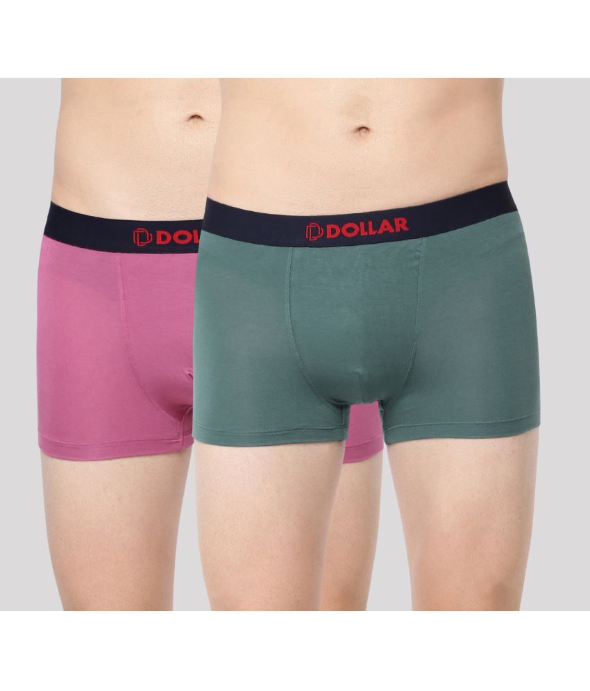     			Pack of 2 Dollar Bigboss Assorted Solid Cotton Blend Men Trunk