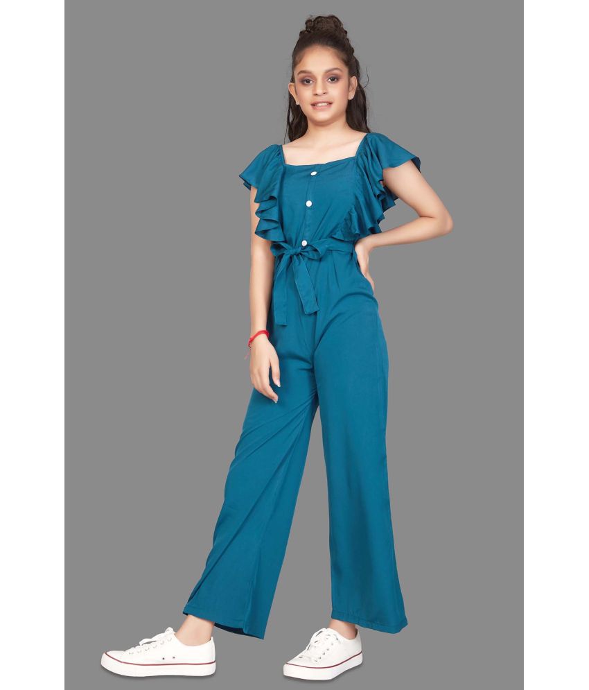 Fashion Dream - Blue Crepe Girls Jumpsuit ( Pack of 1 )