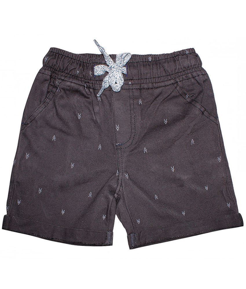 Hopscotch Boys Cotton All-Over Print Shorts In Gray Colour For Ages 3-4 Years (KDP-3667124)