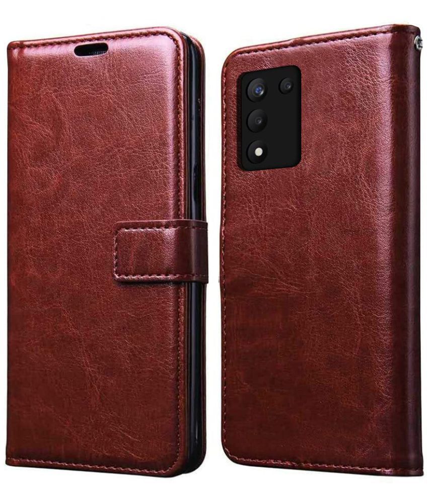     			KOVADO - Brown Flip Cover Compatible For Realme 9 Pro Plus ( Pack of 1 )
