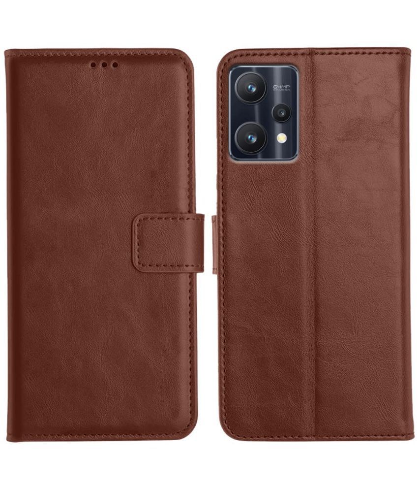     			KOVADO - Brown Flip Cover Compatible For Realme 9 Pro ( Pack of 1 )