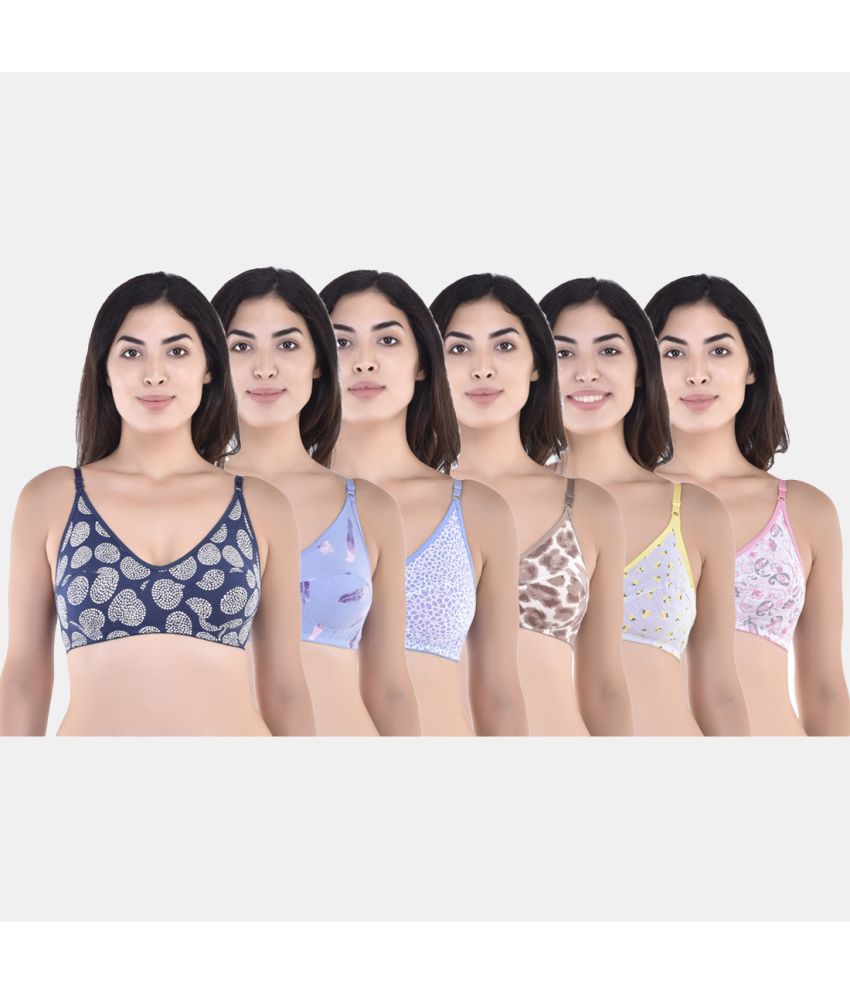     			SK Dreams - Multicolor Cotton Non Padded Women's Everyday Bra ( Pack of 6 )