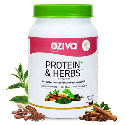 OZiva Protein & Herbs,Women with Ayurvedic Herbs, for Better Metabolism,Chocolate Whey Protein (1 kg, Chocolate)