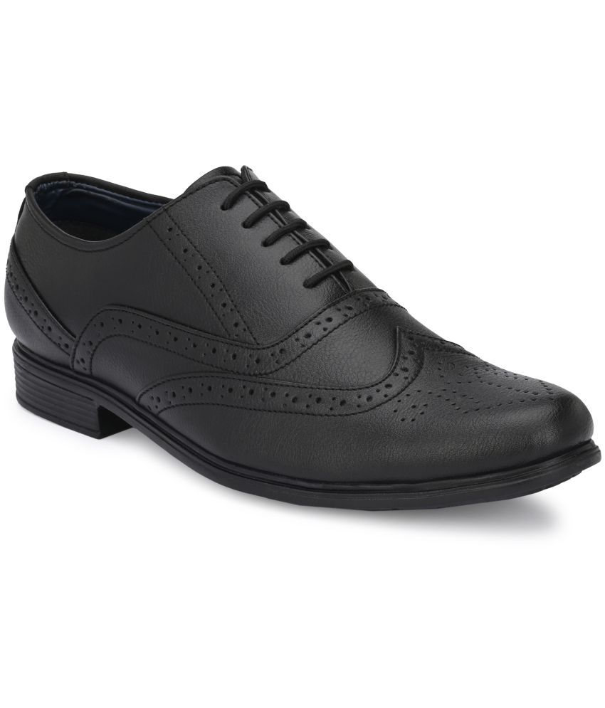     			Leeport - Black Men's Brogue Formal Shoes