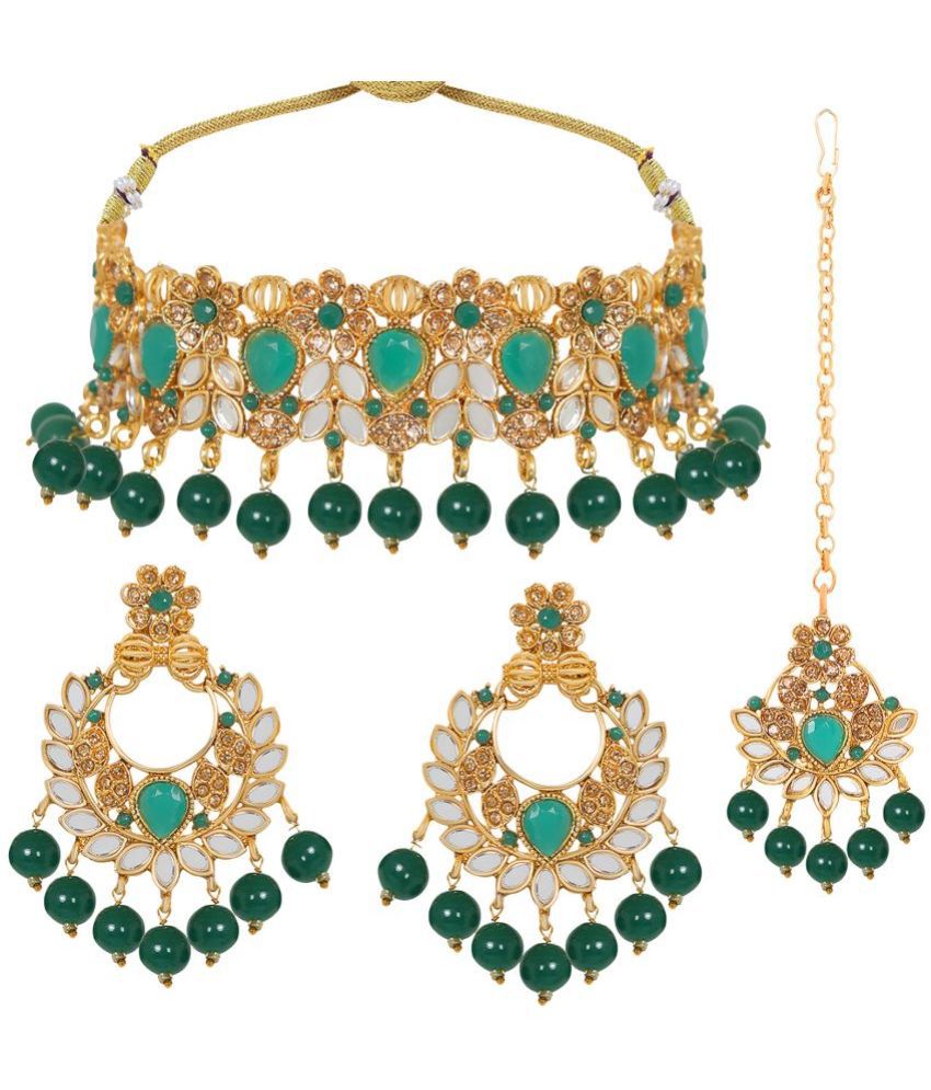     			Spargz - Green Alloy Necklace Set ( Pack of 1 )