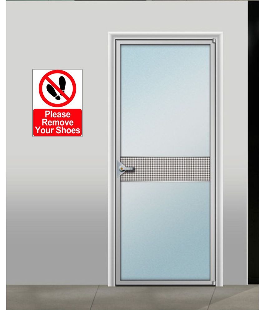 Asmi Collection Self Adhesive Wall Stickers Remove Your Shoes Sign Wall