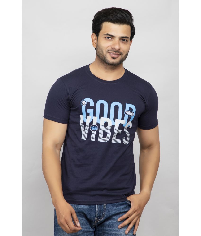     			Devhim - Navy Blue Cotton Regular Fit Men's T-Shirt ( Pack of 1 )