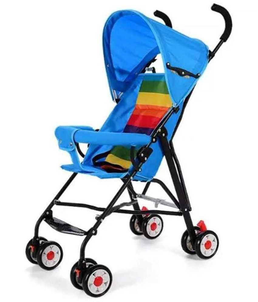     			Extra Safe Pram/Buggy (0-4 Years), Light Weight Baby Stroller, Foldable/Portable, Strong Travel Friendly Colourful Stroller For Baby/Kids, (Blue)