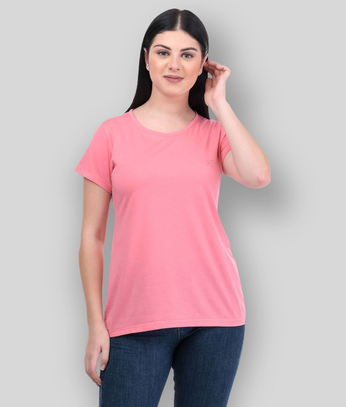     			Kaily - Pink Cotton Women's Regular Top ( Pack of 1 )