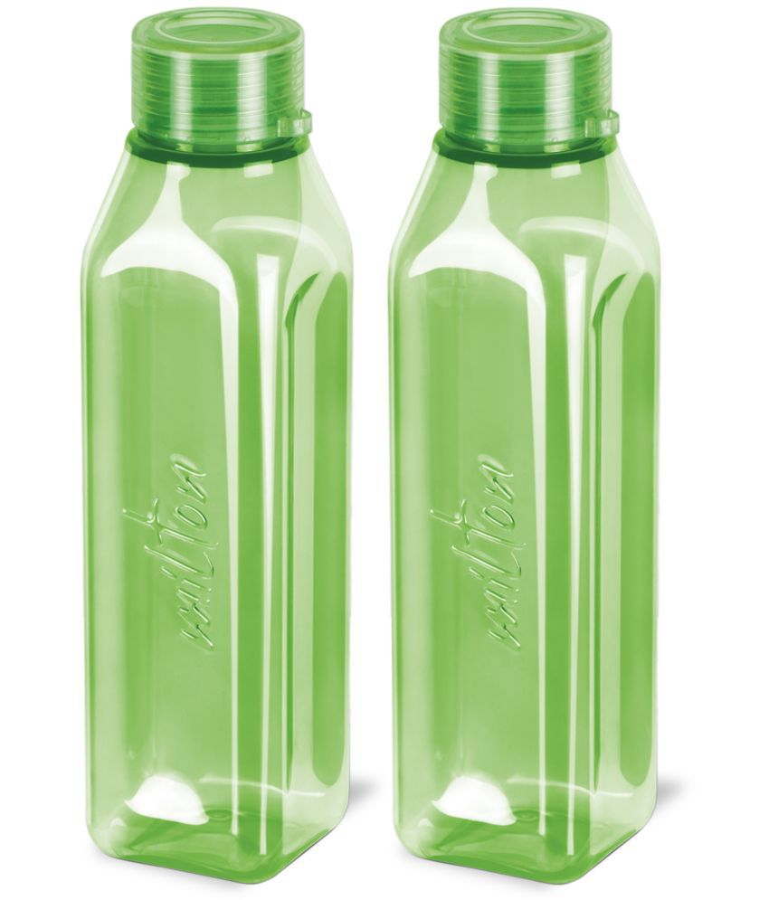     			Milton Prime 1000 Pet Water Bottle, Set of 2, 1 Litre Each, Green