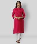 Frionkandy - Pink Rayon Women's Straight Kurti ( Pack of 1 )