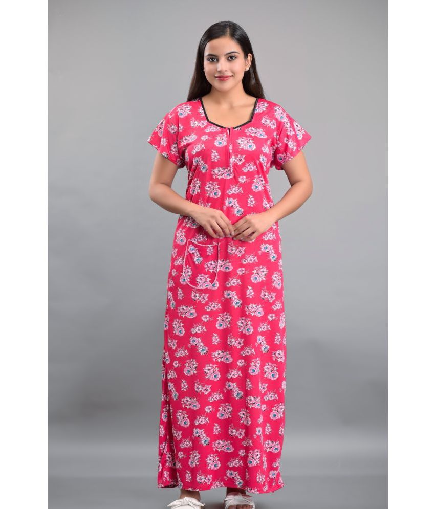     			Apratim - Pink Satin Women's Nightwear Nighty & Night Gowns ( Pack of 1 )