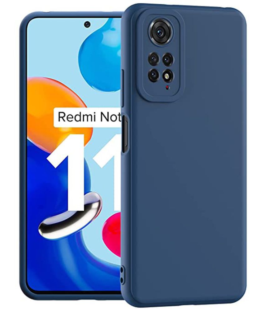     			Doyen Creations - Blue Silicon Soft cases Compatible For Xiaomi Redmi Note 11 ( Pack of 1 )