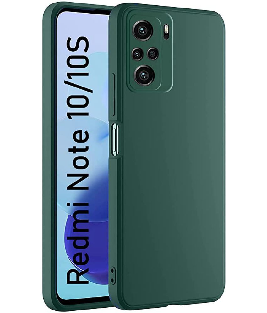     			Doyen Creations - Green Silicon Soft cases Compatible For Xiaomi Redmi Note 10 ( Pack of 1 )