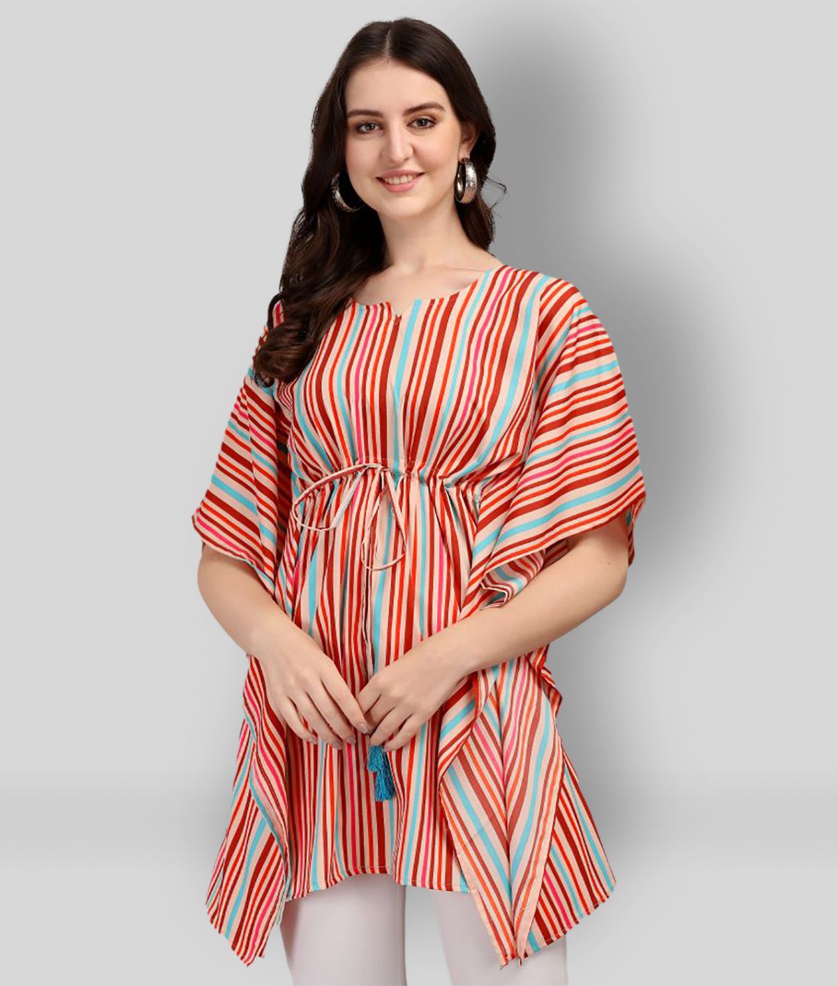     			Fabflee - Orange Crepe Women's Kaftan ( Pack of 1 )