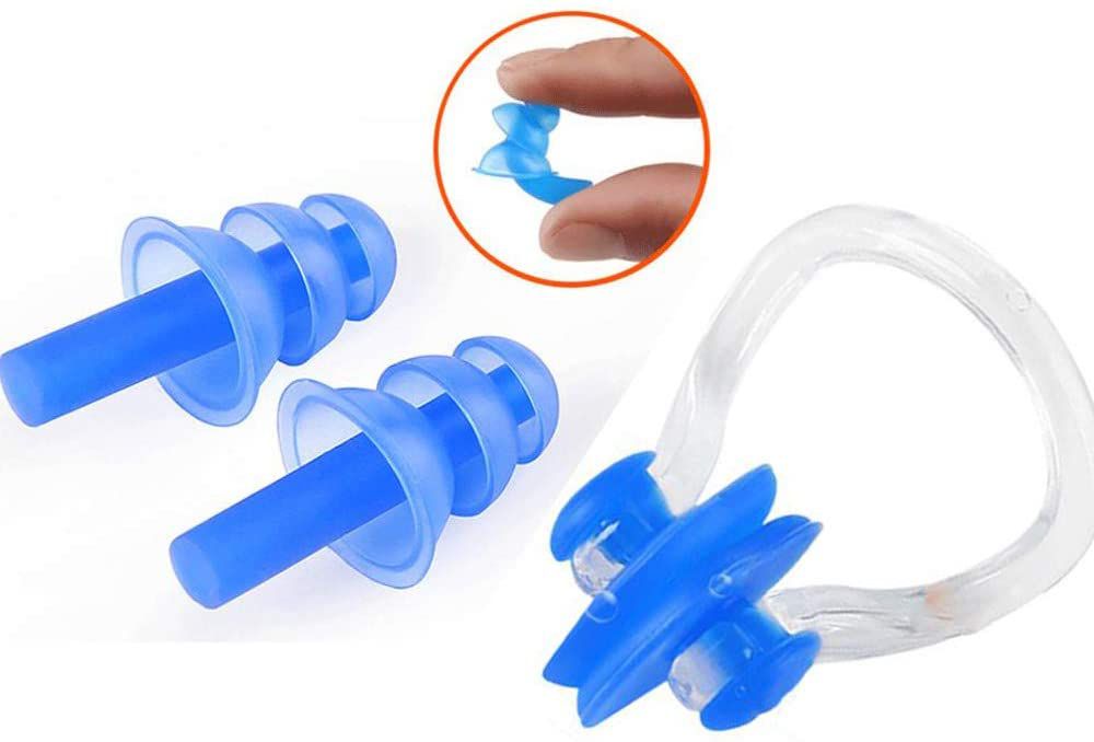     			EmmEmm Premium 2 in 1 Swimming Ear Plugs with Nose Clip