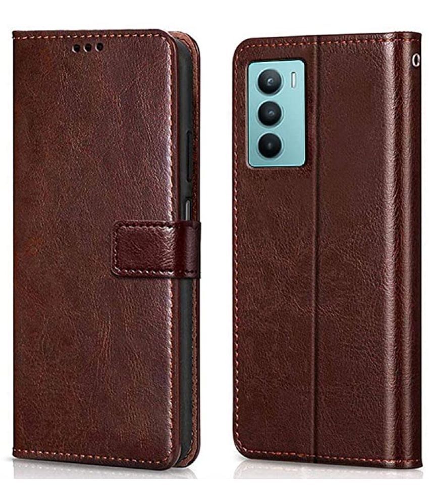     			Doyen Creations - Brown Flip Cover Compatible For Vivo Y75 ( Pack of 1 )