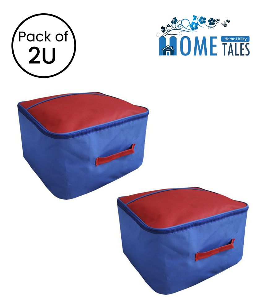     			HOMETALES Nylon Multi-Purpose Storage Bag/Cloth Storage Organiser,Multicolor (2U)