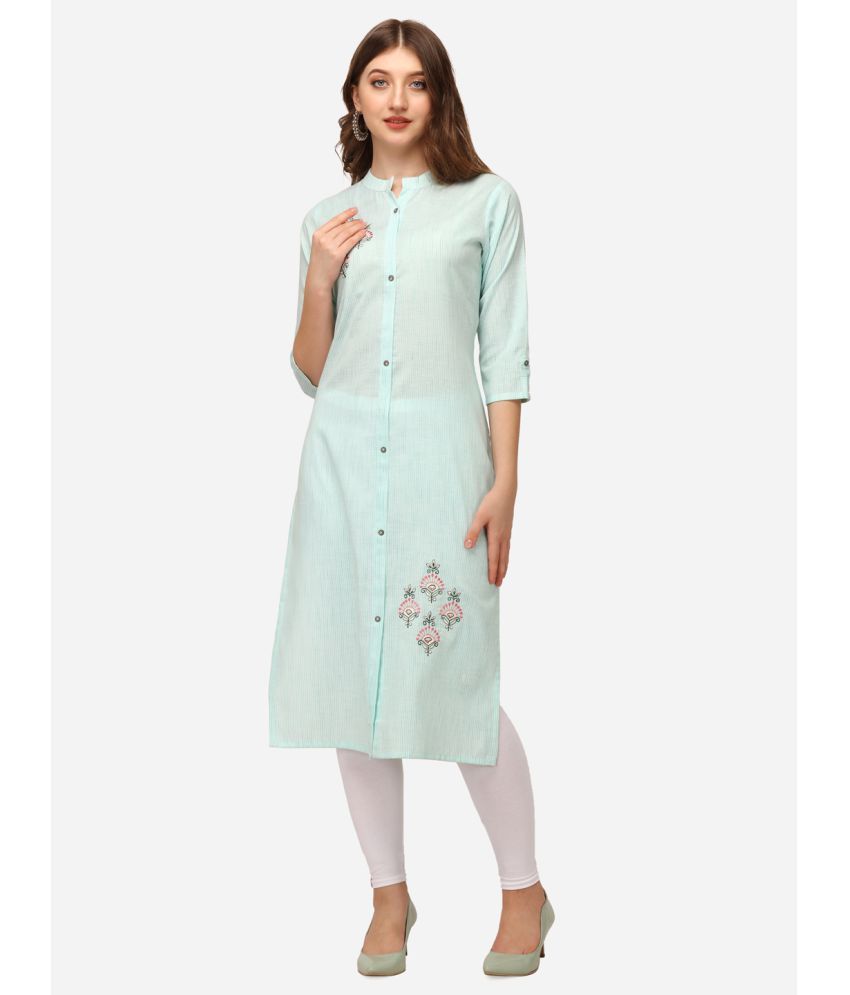     			Prettify - Green Cotton Women's Straight Kurti ( Pack of 1 )