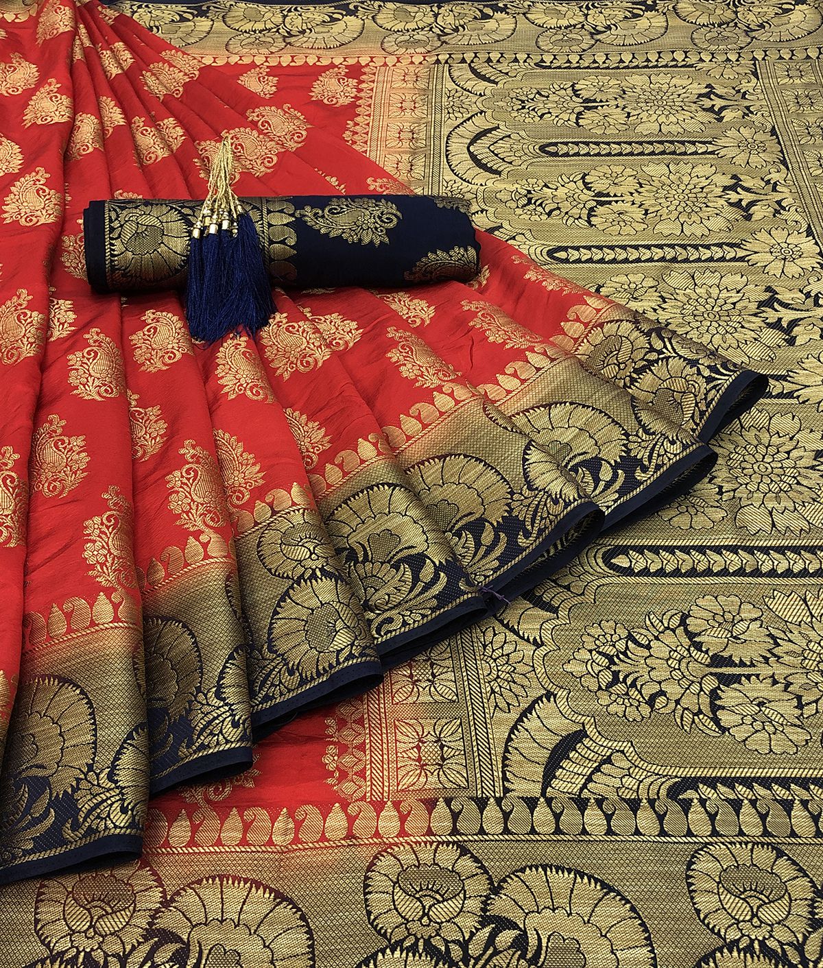     			Darshita International - Multicolor Silk Saree With Blouse Piece (Pack of 1)