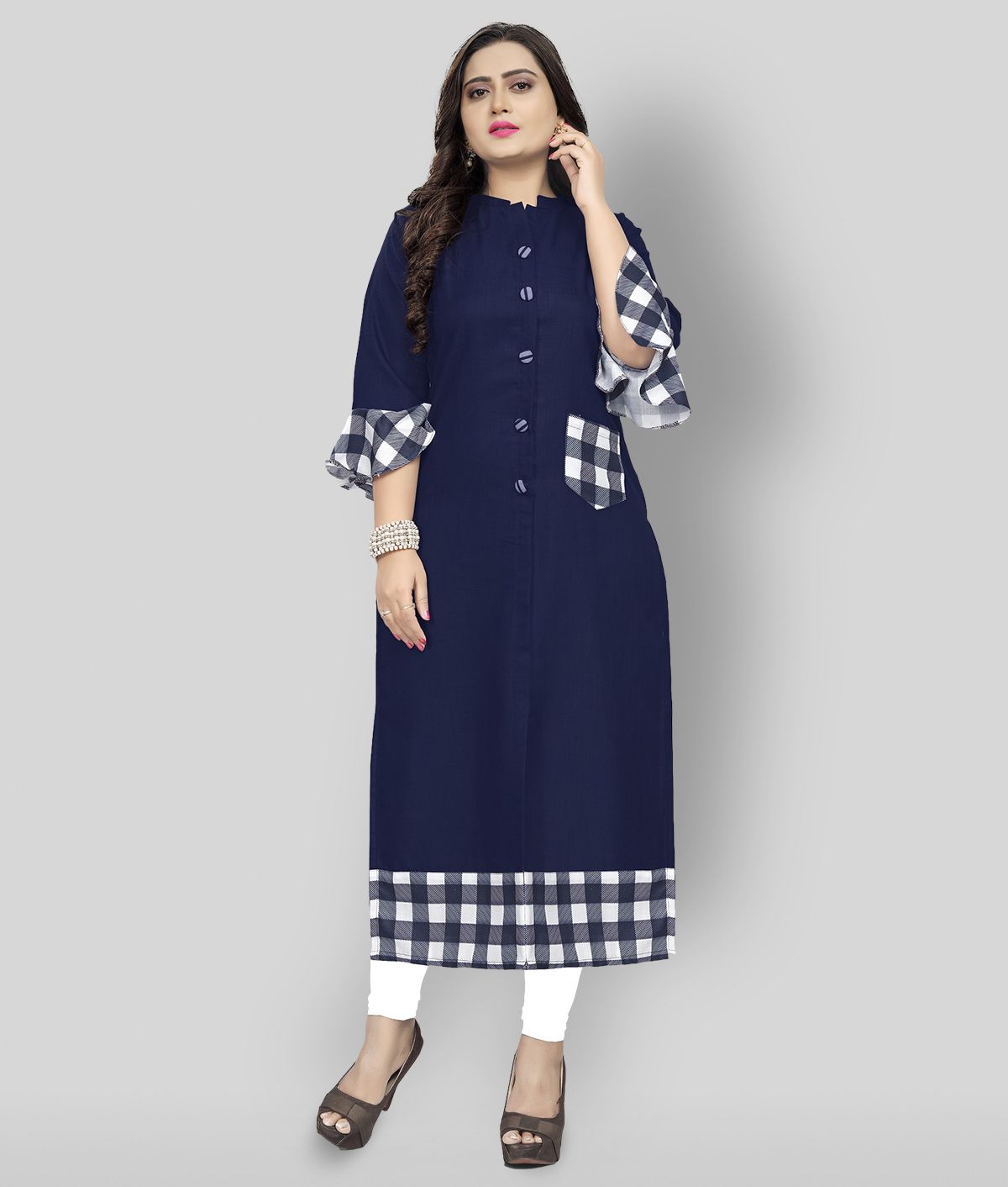     			Lerkiza - Blue Cotton Women's Straight Kurti