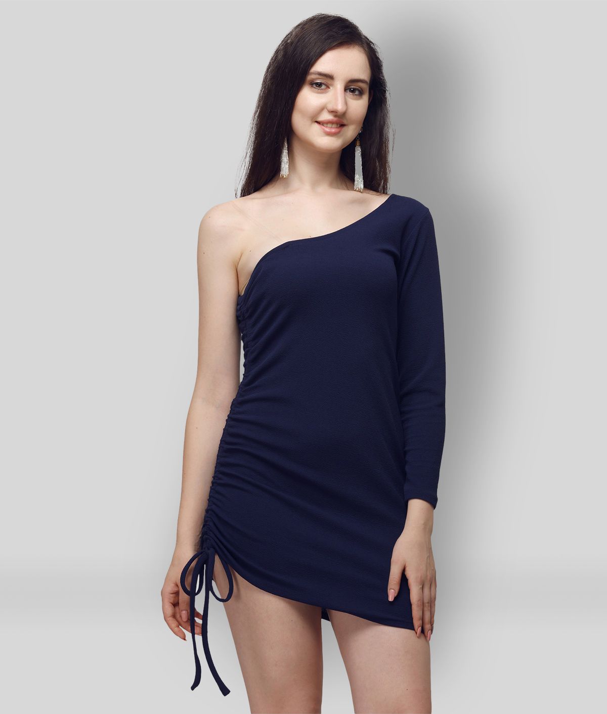     			Selvia - Navy Blue Cotton Blend Women's Bodycon Dress ( Pack of 1 )