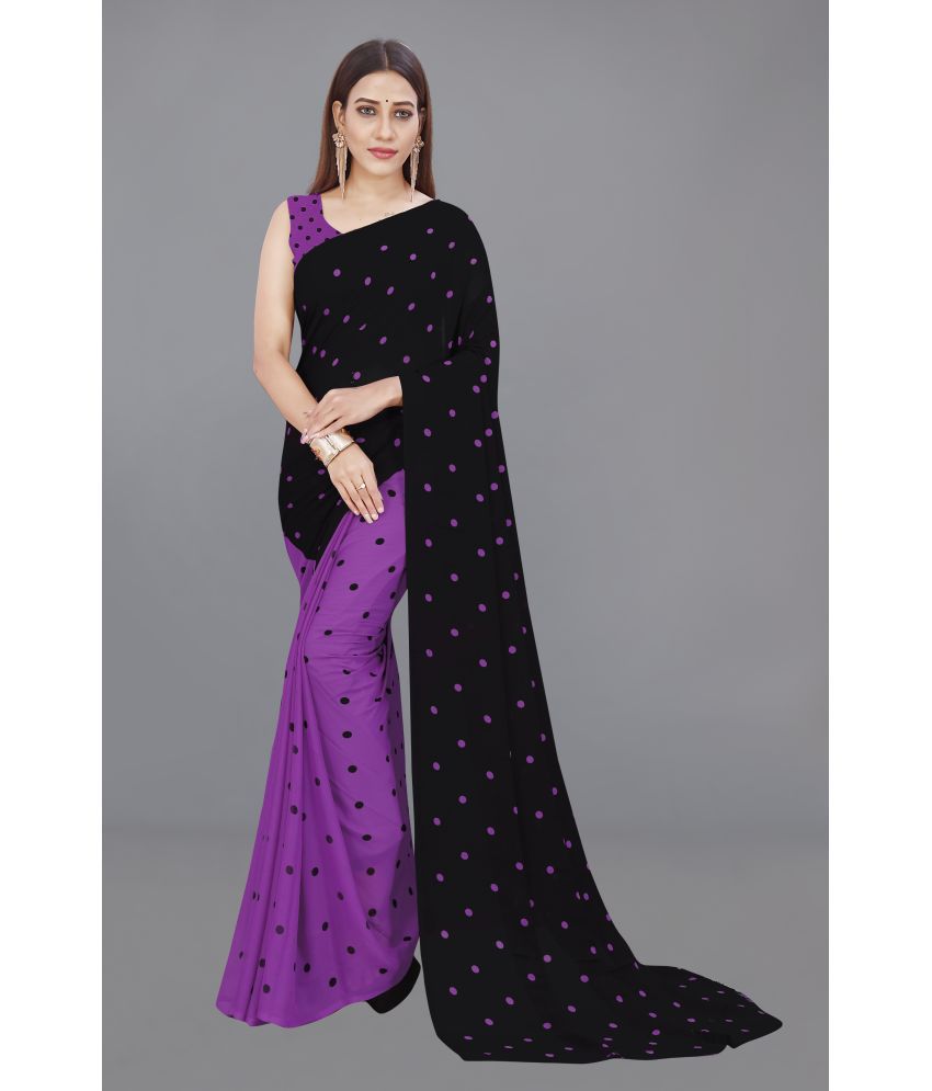     			Anand Sarees - Purple Georgette Saree With Blouse Piece ( Pack of 1 )