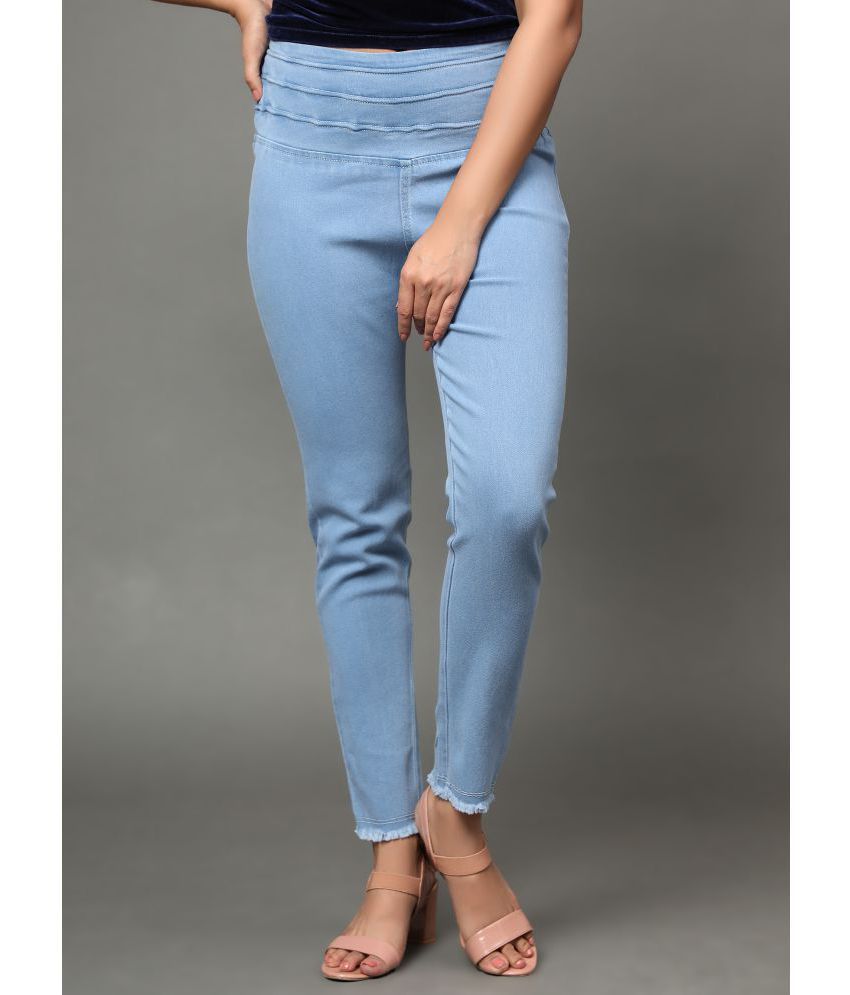     			AngelFab - Denim Regular Fit Blue Women's Jeggings ( Pack of 1 )