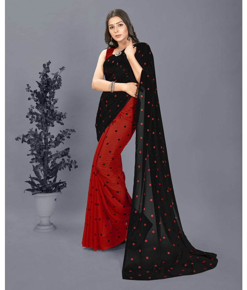     			Anand Sarees - Red Georgette Saree With Blouse Piece ( Pack of 1 )
