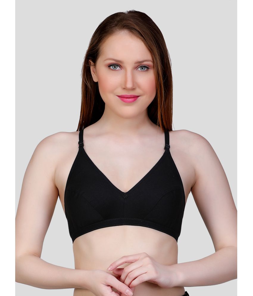     			TCG - Black Cotton Blend Non Padded Women's Everyday Bra ( Pack of 1 )